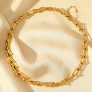 Yellow Punk Women's Stainless Steel Chain Necklace